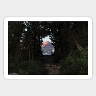 Mountain Seen From Trees Rock Creek Sticker